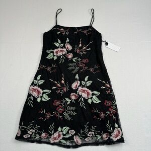 Astr The Label Embroidered Lace Floral Sleeveless Mini Dress Womens Size XS NWT